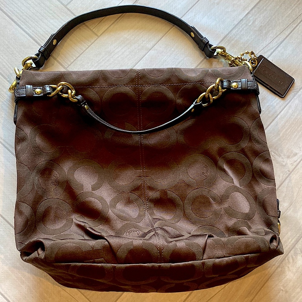 Coach Brooke Mahogany Sateen Shoulder Bag